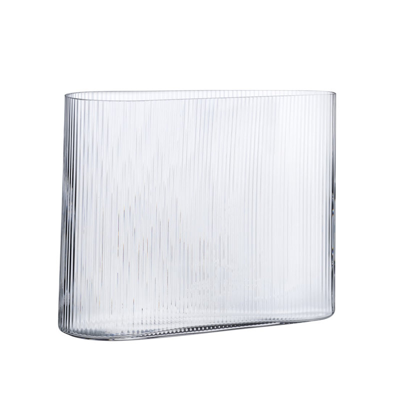 Clear Corrugated Crystal Bouquet Vase