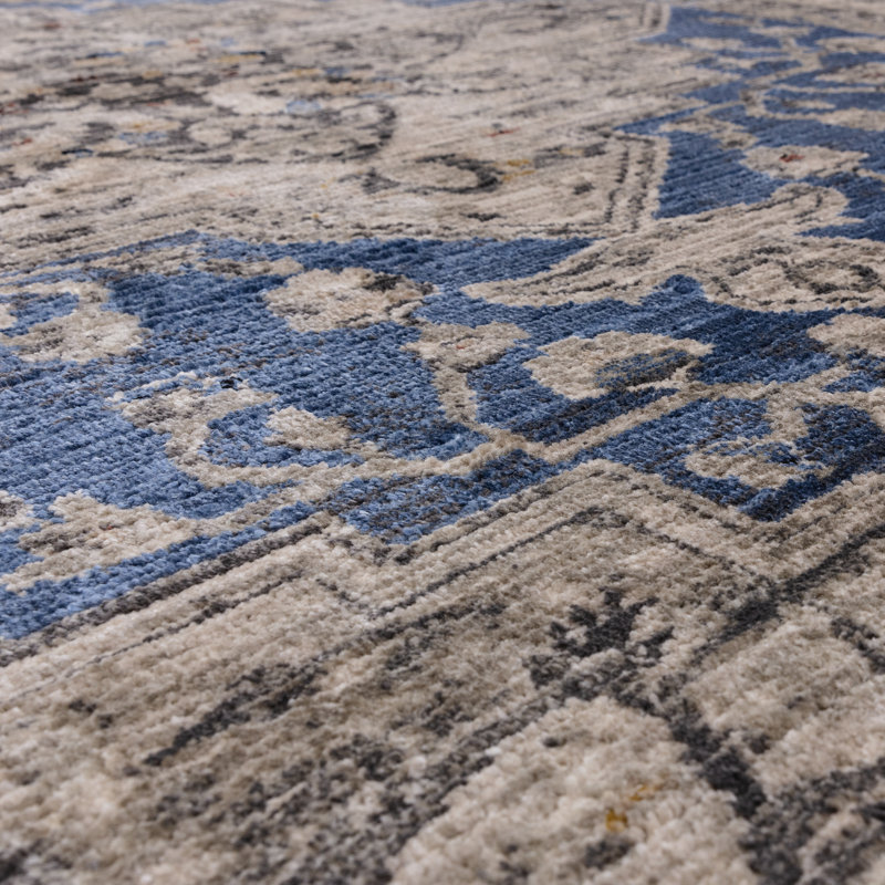 Bentancourt Persian Medallion Blue/Beige Area Rug, Rectangle 200 x 290cm