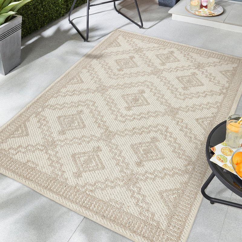 Geometric Flatweave Indoor / Outdoor Area Rug, Rectangle 160 x 230 cm 