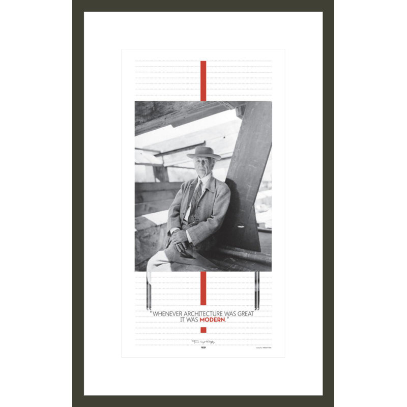 «Architecture» par Frank Lloyd Wright - Impression giclée encadrée, H 21,75 po x l 13,99 po