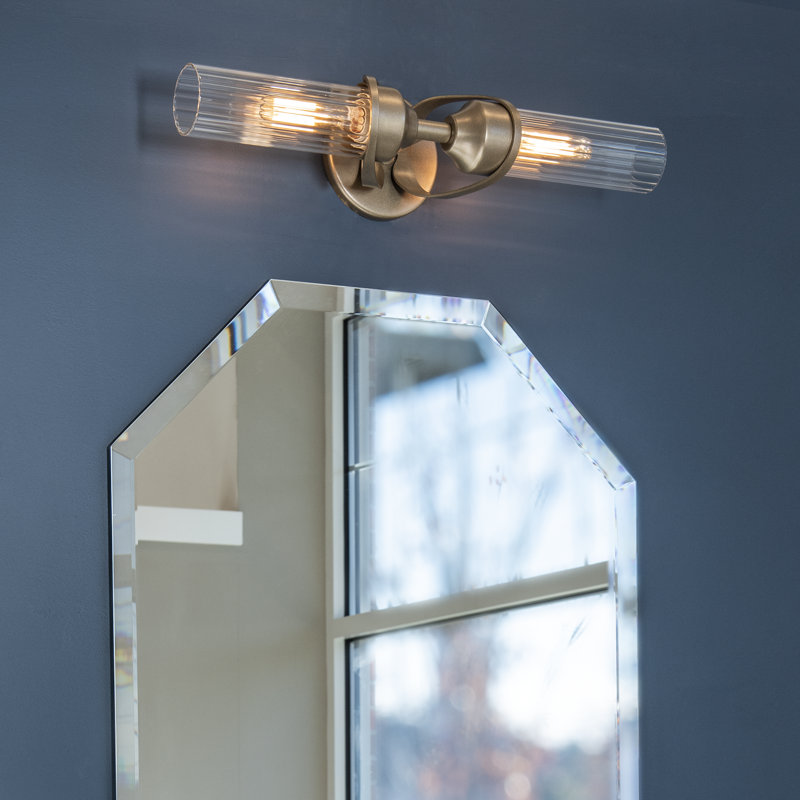 Éclairage pour meuble-lavabo à intensité variable à 2 lumières Bow, Or doux