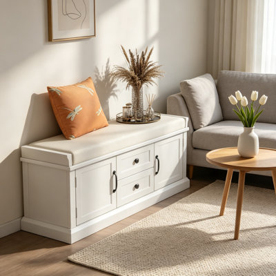 Velvet Upholstered Storage Bench