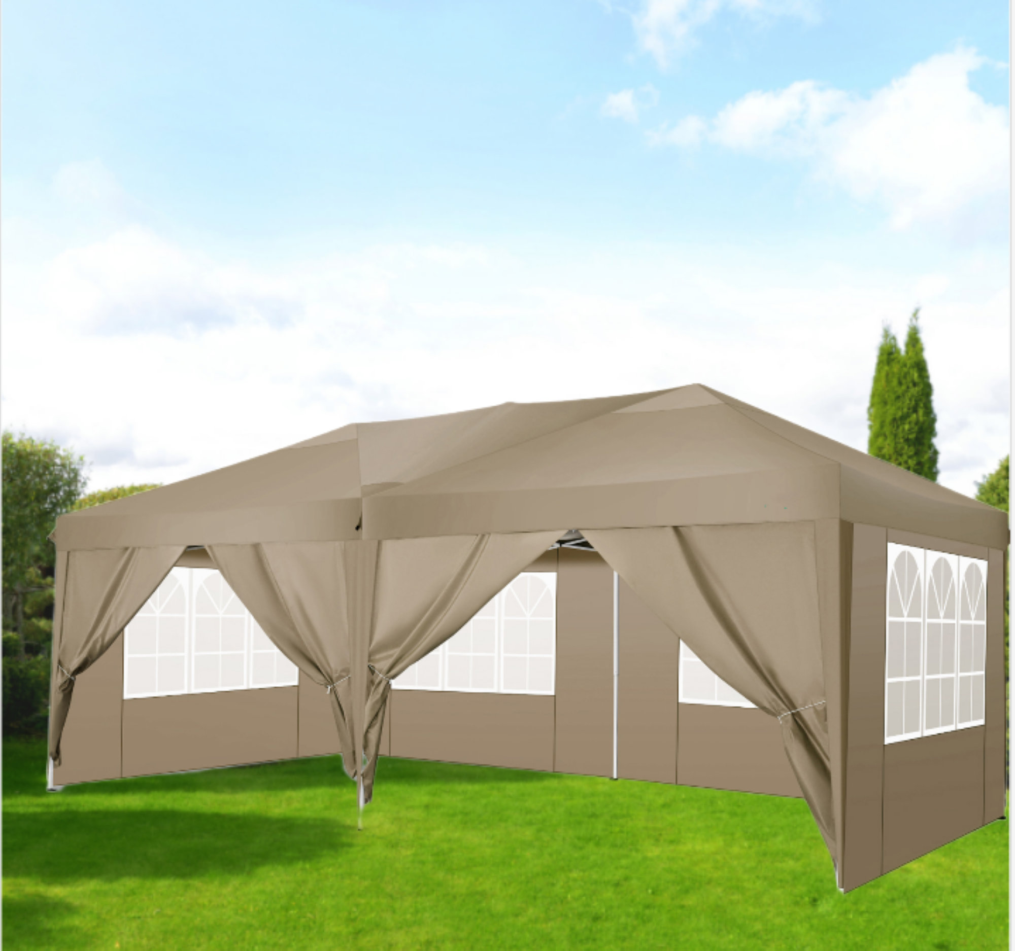 HOTEEL 10x10 Pop Up Canopy Tent Waterproof Outdoor Party Tent with 6