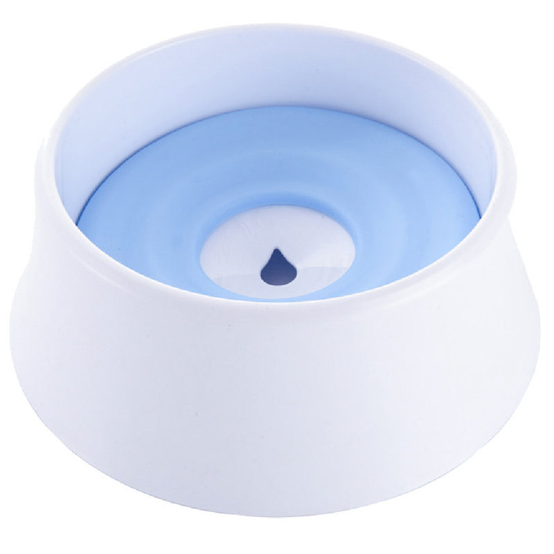Blue and White Anti-Spill Floating Pet Water and Food Bowl