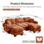 Ensemble de canapé modulaire 104 po avec 3 coussins et 2 repose-pieds en terre cuite orange 104 po-244478162-244478164