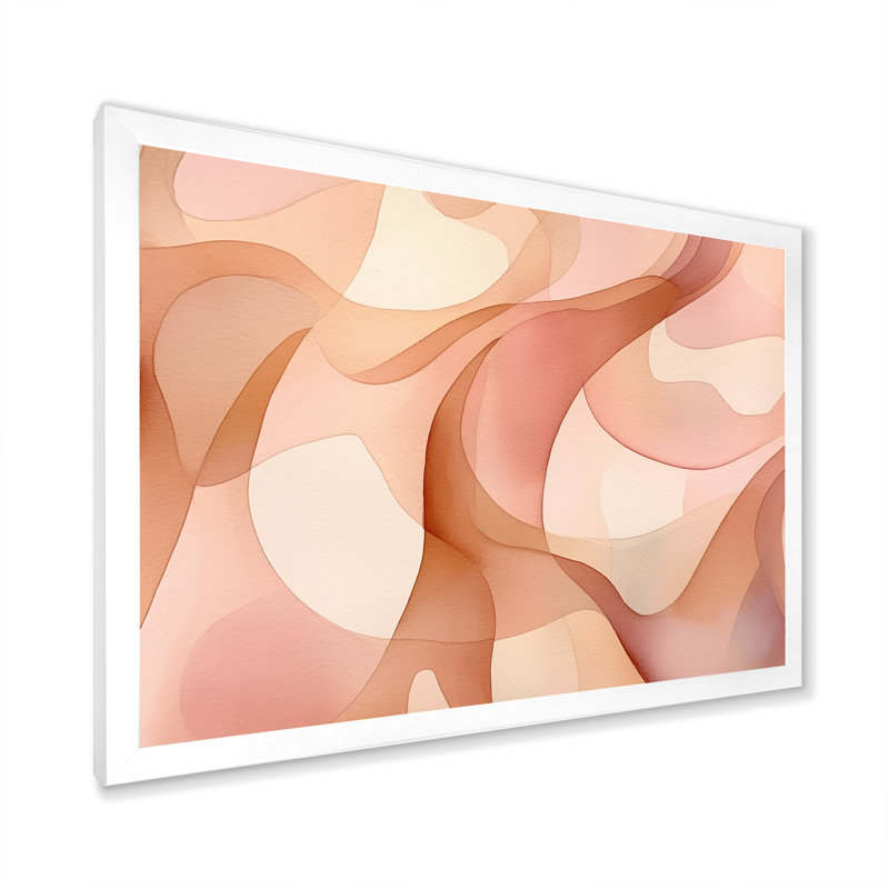 «Nutshell Waves Abstract Watercolor - Abstract Shapes», reproduction d'art sur toile, H 30 po x l 40 po x P 1,5 po