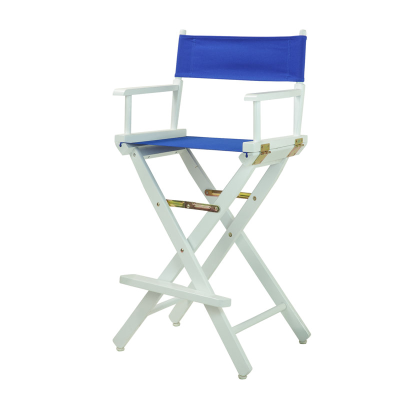30" Folding Director Chair with Canvas, Royal Blue, White