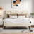 Linen Fabric Bed Frame-367386925-358703349