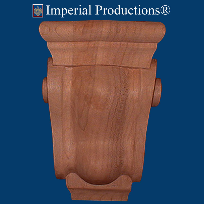 Corbeau à volutes H 4 3/8 po x l 3 po x P 1 5/8 po, Cerisier