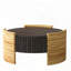 Table basse carrée avec rangement rabattable et design deux tons - brun foncé et bois naturel
