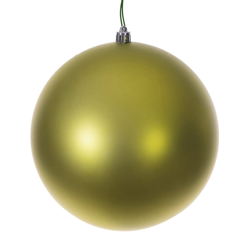  Boule 10 po lime mat sans soudure percée aux rayons UV. Comprend un ornement.