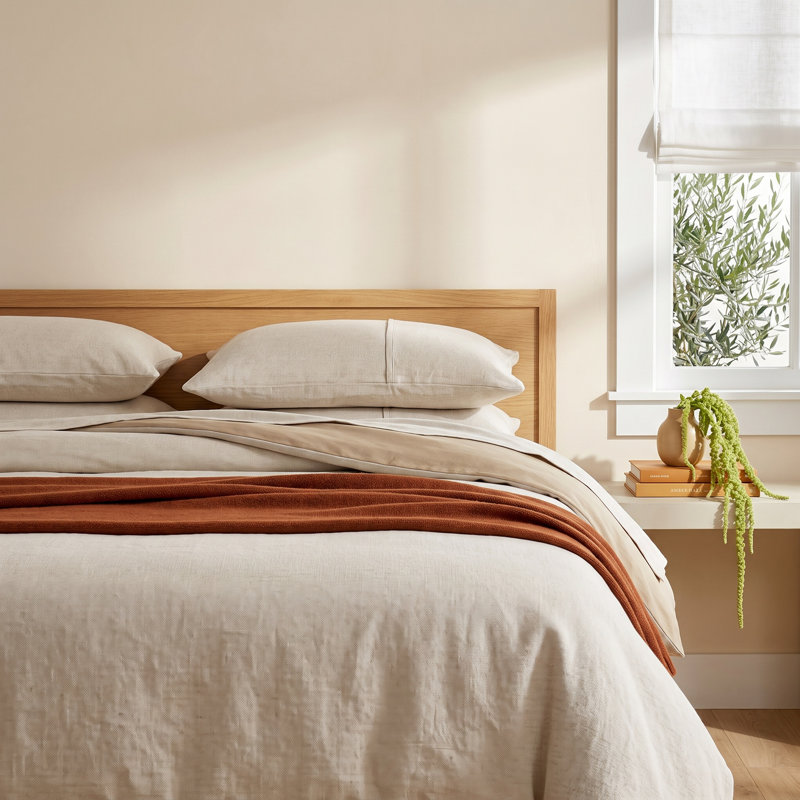 Burnes Belgian Flax Linen Duvet Cover, King Duvet Cover, Beige