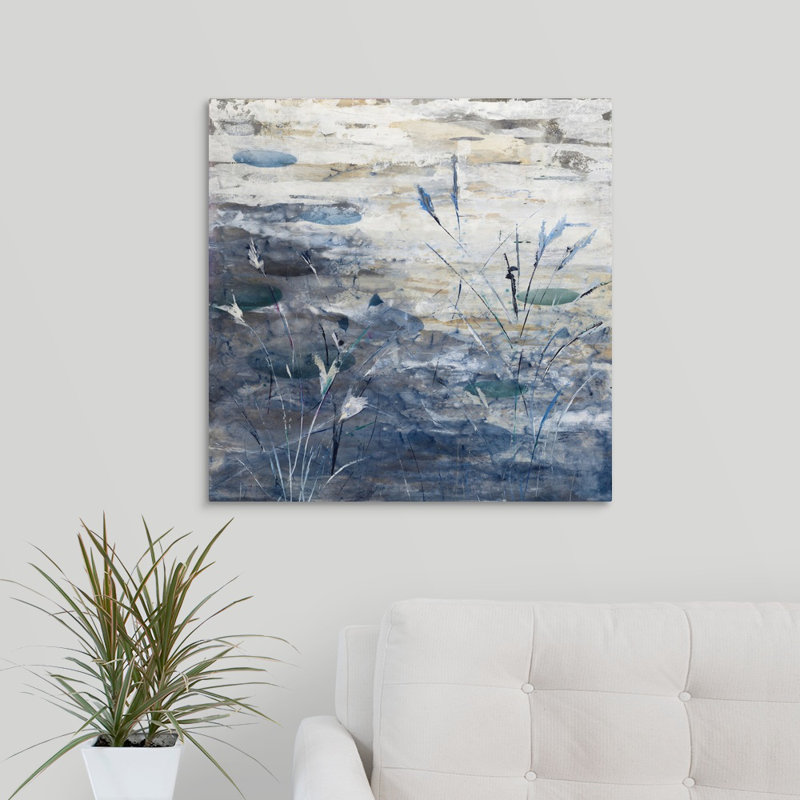«Pond», peinture sur toile, Toile tendue, H 24 po x l 24 po x p 1,25 po