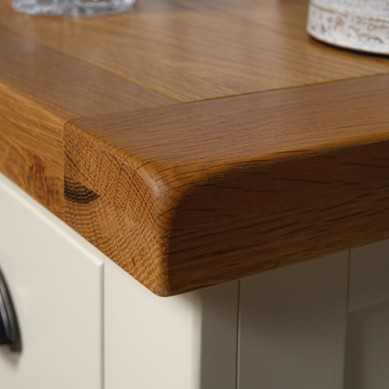 Parlier Solid Wood Bedside Table, Cream/Brown