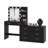 Jaisen 65"W Makeup Vanity Desk with Mirror and 3-Color Lights, 8 Drawers Vanity Table with Storage Shelf-1298111179