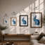 Dreaming Rabbit Boho - Framed Print-2120582372-2120582370