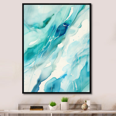 Turquoise Waves Impressions Of Infinity I - Peinture abstraite, impressions d'art mural