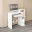 Un bureau d'ordinateur simple et pratique avec un espace optimisé, blanc-273677232