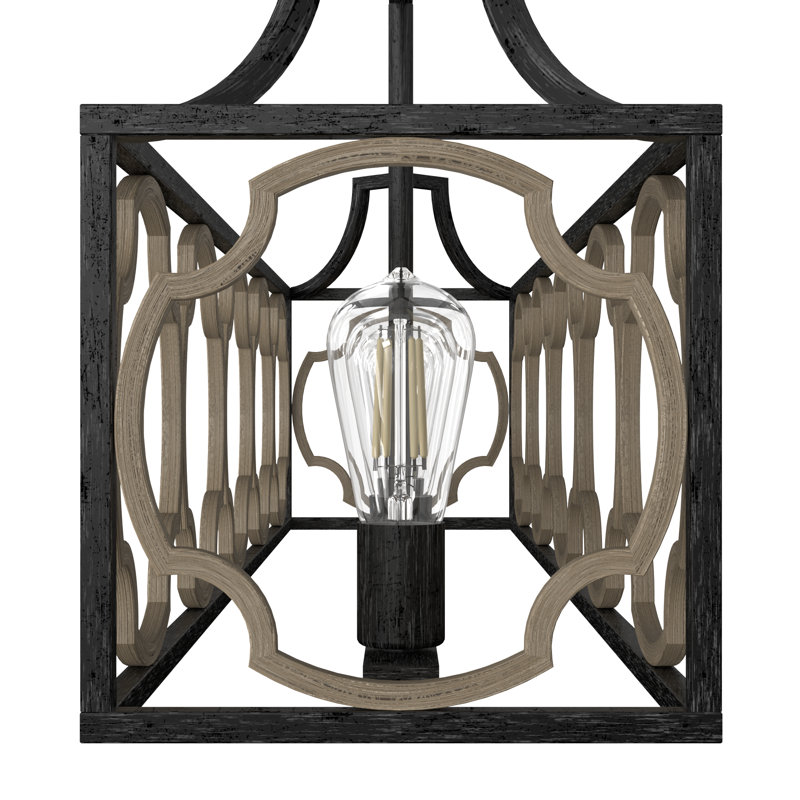 Stone Creek 5 Light Linear Chandelier, French Oak