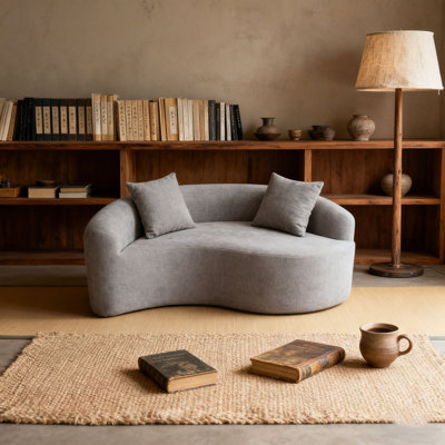 Boneless Curved Chenille Sectional Sofa