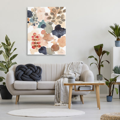 Peinture abstraite de style botanique abstrait, collage boho moderne par Laura Horn - Peinture