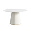 5 pièces 53,15 pouces table de salle à manger moderne en pierre artificielle blanche avec 4 chaises rembourrées en polyuréthane-1076507638