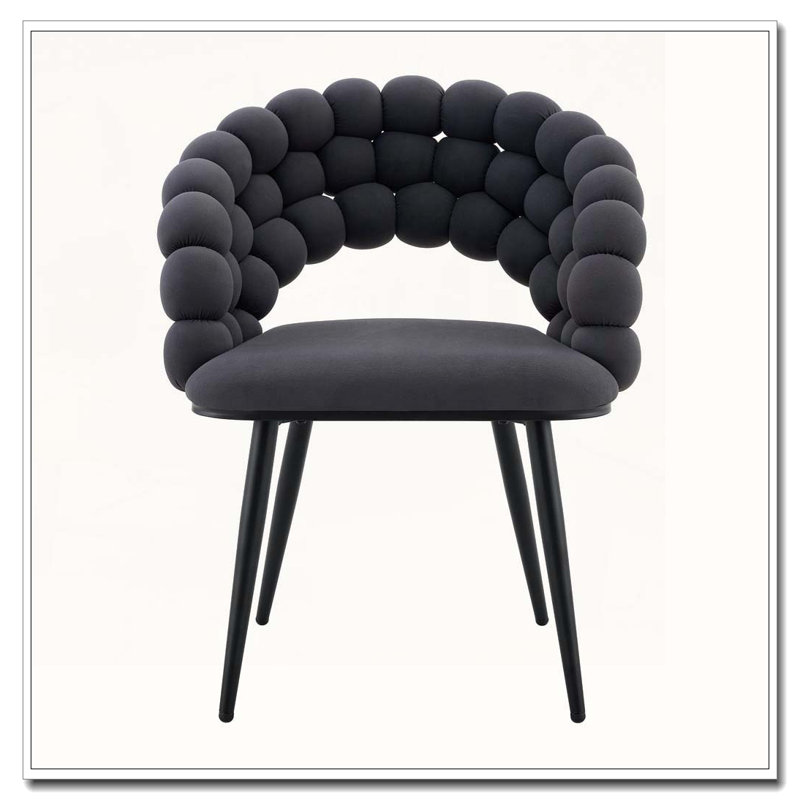 Chaises de salle à manger en velours, Noir