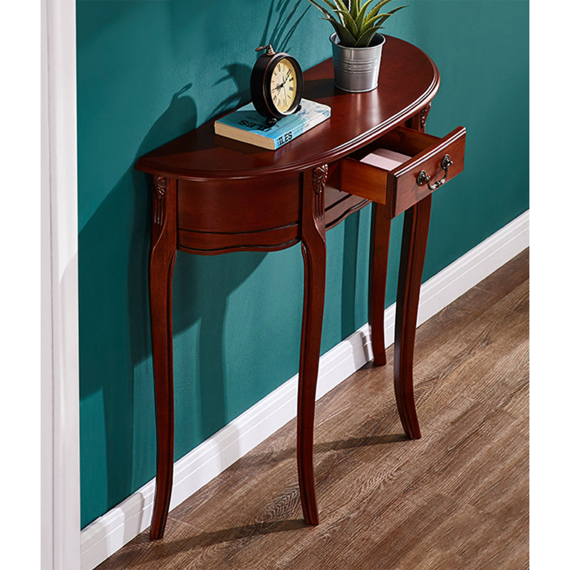 Table de couloir Minimalist, H 33,46 po x l 39,37 po x P 11,81 po, Brun