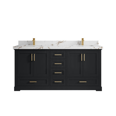 Boston 72 po X P 22 po De meuble-lavabo double en fer forgé