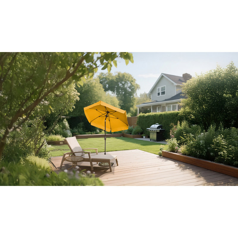 Parasol de marché 7,5 pi Home Garden, Bronze champagne, Jaune