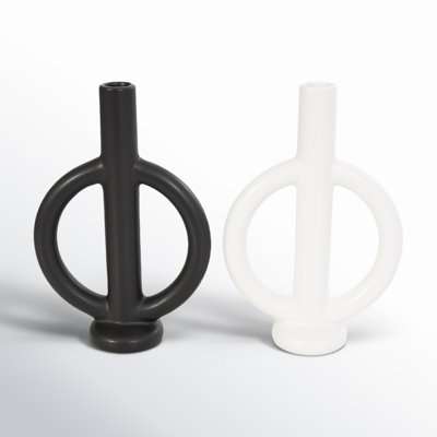 Mable 9.55'' H Earthenware Tabletop Candlestick