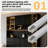 15.75" Modern Light Luxury Black Wine Cabinet, Tempered Glass Door, Golden Aluminum Frame, LED Lighting