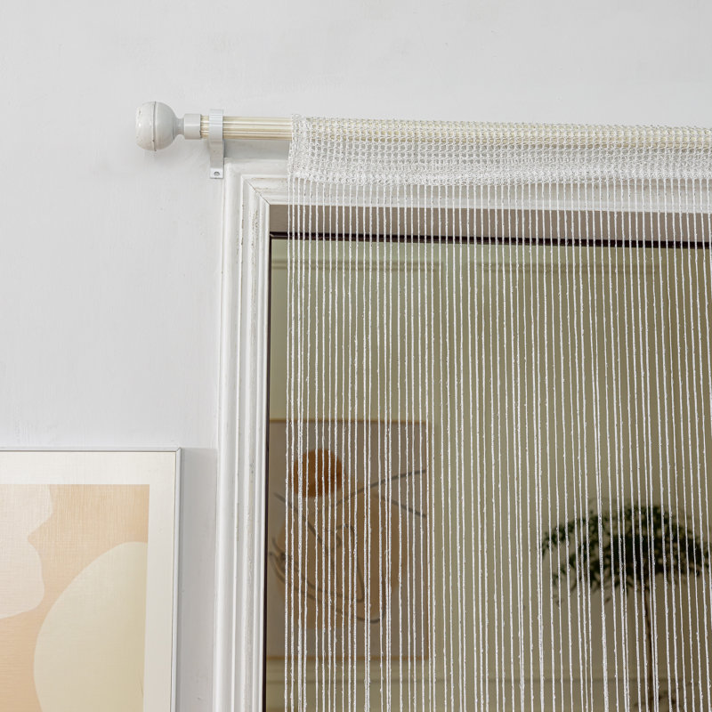 1Pc 39 X 78 Inch Door String Curtain Wall Panel Fringe Window Decorative String Curtain, White