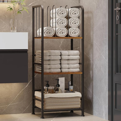 16.5 " Iron and MDF Freestanding Towel Rack