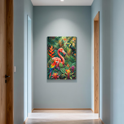 Animals Tropical Birds And Lush Foliage Pattern