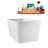 55" Streamline Soaking Glossy White Freestanding Tub and Tray With Internal Drain-101412886