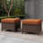 Outdoor All-Weather Wicker Rattan Ottoman With Thickened Cushion(Set Of 2)-992375403