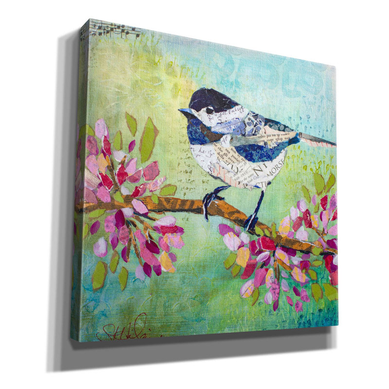 «Chirpy Chickadee» par St. Hilaire Elizabeth, art mural sur toile, H 12 po x l 12 po x P 0,75 po