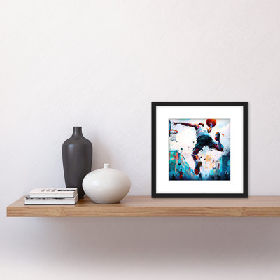 City Basketball Slam Dunk Sport Watercolour - Single Picture Frame Painting