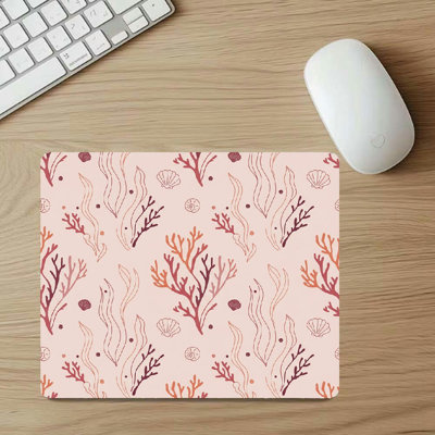 11.81×27.56inch Underwater Coral Forest Diatom Mud Mouse Pad Personalized Hard Desk Mat with Non-Slip Base for Gaming and Office