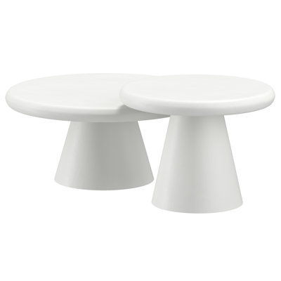 Ensemble de tables basses 2 pièces Galio - blanc