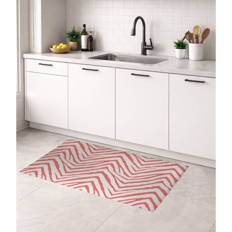 Tapis de cuisine Zebra, Vieux rose, Rectangulaire 2 pi x 3 pi