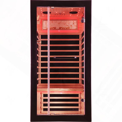 1-Person Indoor Sauna Room with Starlight LED Ceiling Lighting