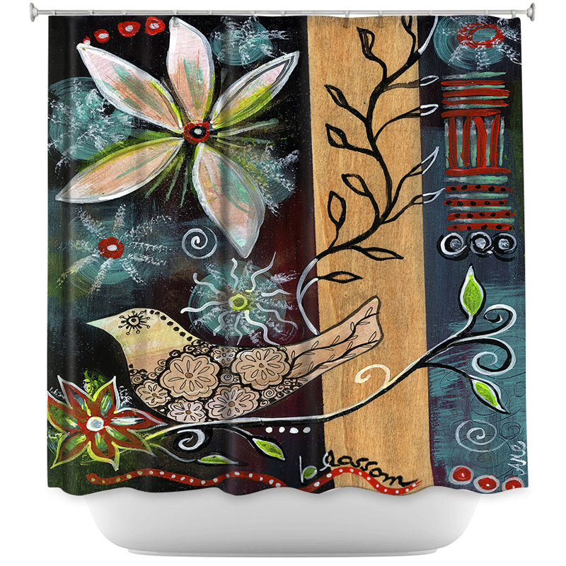 Rideau de douche simple fleur