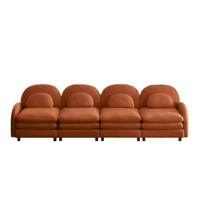 Canapé 4 places Teddy, H 35,4 po x l 129,1 po x P 33,8 po, Orange