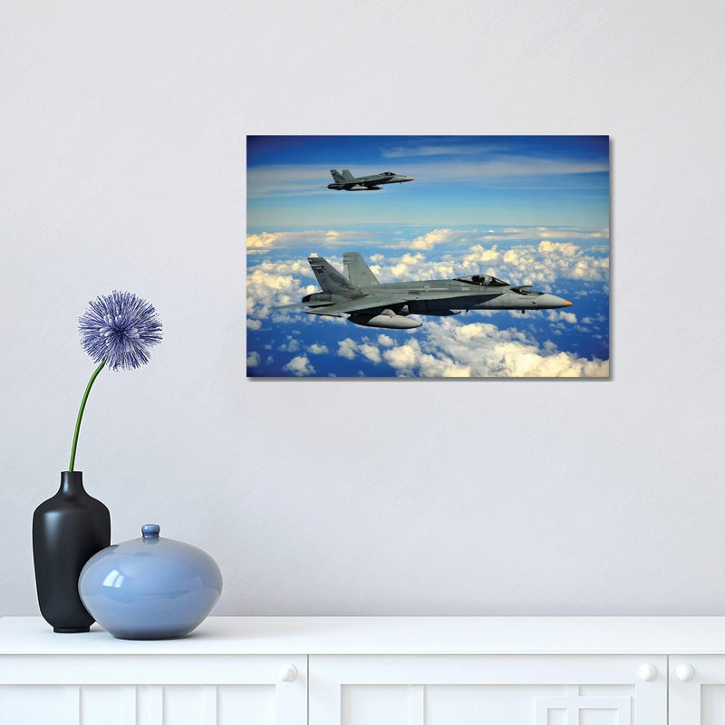 Two Royal Australian Air Force F/A-18 Hornets by Stocktrek Images - Wrapped Canvas Print, 30.48 cm H x 45.72 cm W