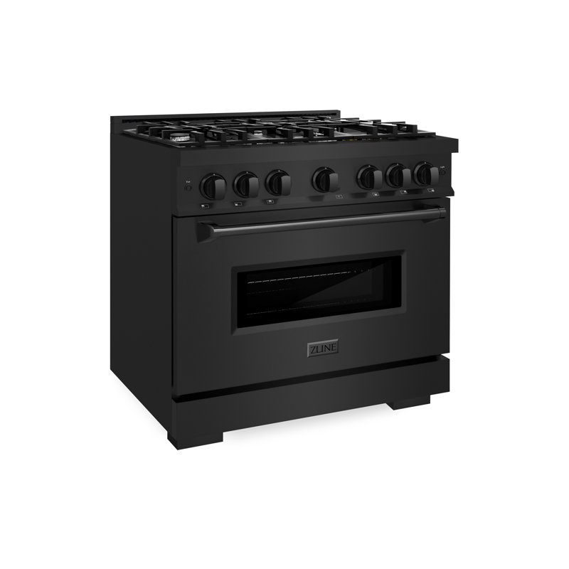 ZLINE 36" Classic Dual Fuel Black Stainless Steel Range w/ 6 Burners & Convection Oven