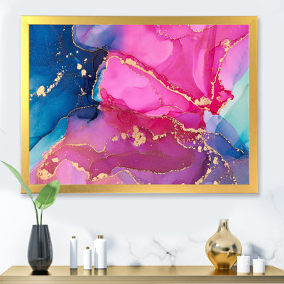 Mauve et rose - Abstrait fluide de luxe - peinture sur toile