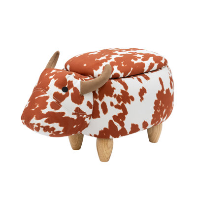 Zoomie Kids Cow Ottoman with Storage,Soft Animal-Shaped by Zoomie Kids Zoomie Kids Cow Ottoman with Storage,Soft Animal-Shaped by Zoomie Kids