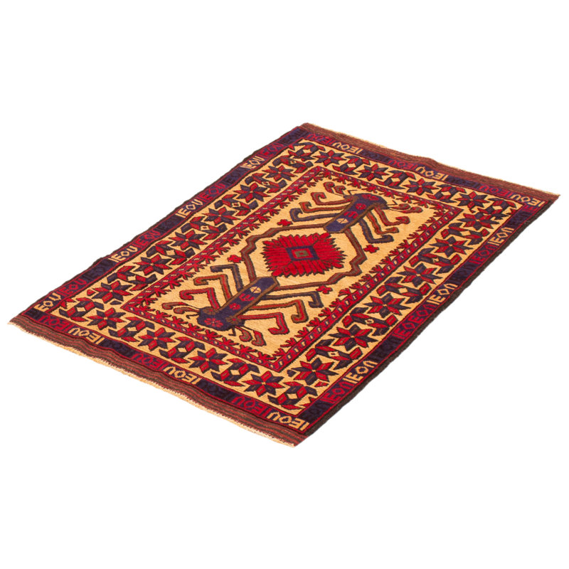 Tapis tadjik brun clair 2 pi 11 po x 4 pi 8 po